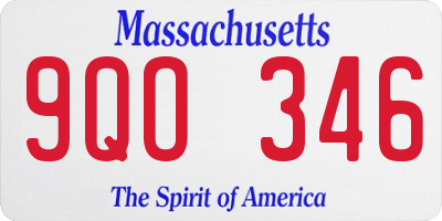 MA license plate 9QO346