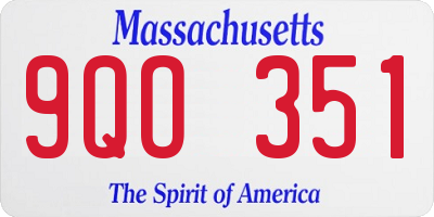 MA license plate 9QO351