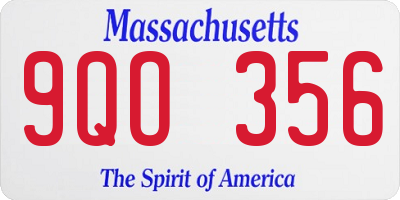 MA license plate 9QO356