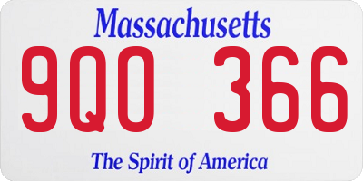 MA license plate 9QO366