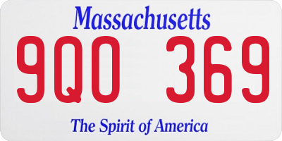 MA license plate 9QO369