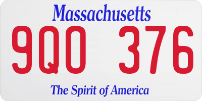 MA license plate 9QO376