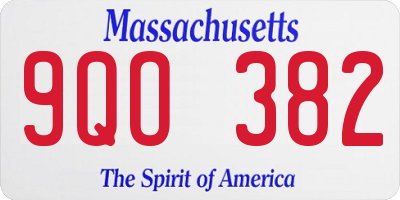 MA license plate 9QO382