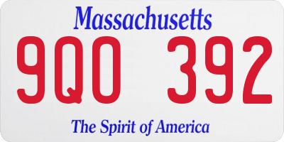 MA license plate 9QO392