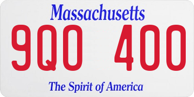 MA license plate 9QO400