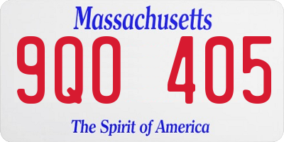 MA license plate 9QO405