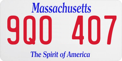 MA license plate 9QO407
