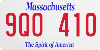 MA license plate 9QO410