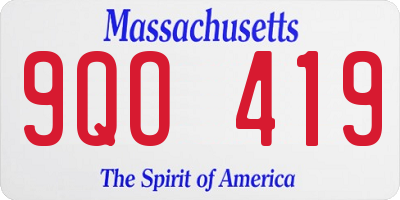 MA license plate 9QO419