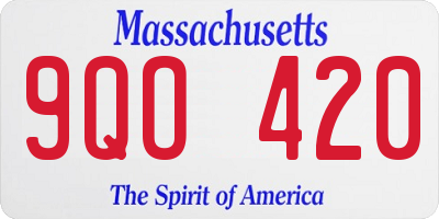 MA license plate 9QO420