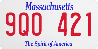 MA license plate 9QO421
