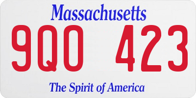 MA license plate 9QO423