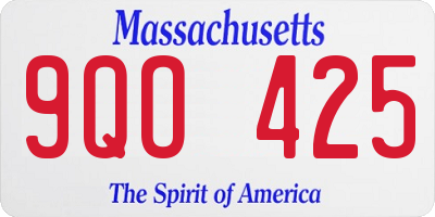 MA license plate 9QO425