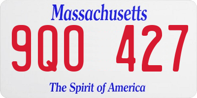 MA license plate 9QO427