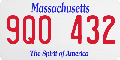 MA license plate 9QO432