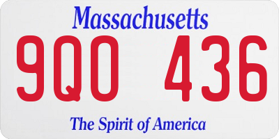MA license plate 9QO436