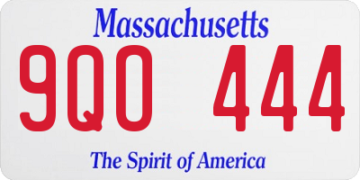 MA license plate 9QO444