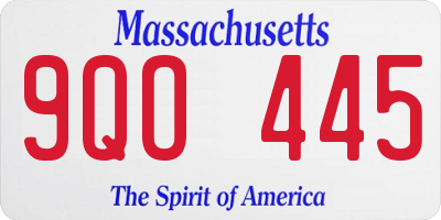 MA license plate 9QO445