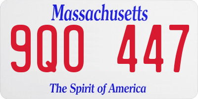 MA license plate 9QO447