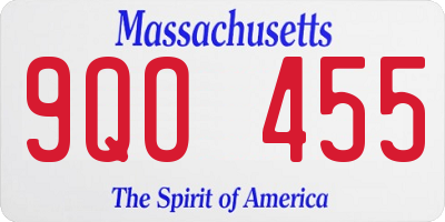 MA license plate 9QO455