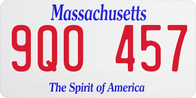 MA license plate 9QO457