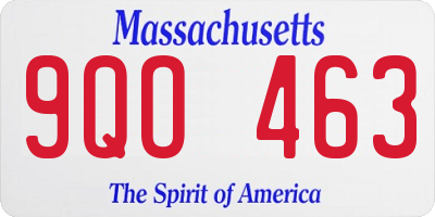 MA license plate 9QO463
