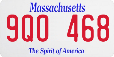 MA license plate 9QO468