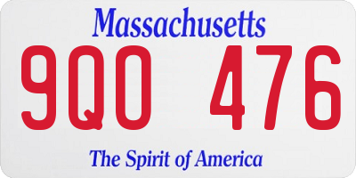 MA license plate 9QO476