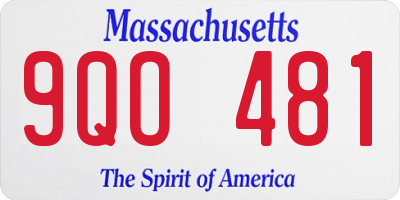 MA license plate 9QO481