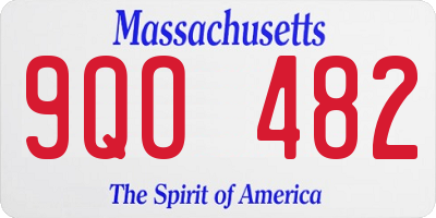 MA license plate 9QO482