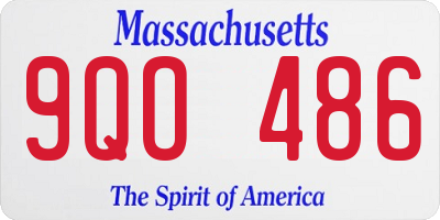 MA license plate 9QO486
