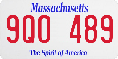 MA license plate 9QO489