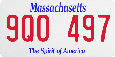 MA license plate 9QO497