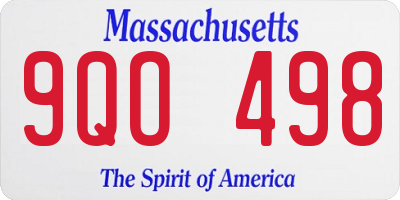 MA license plate 9QO498