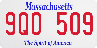 MA license plate 9QO509