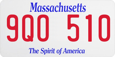 MA license plate 9QO510