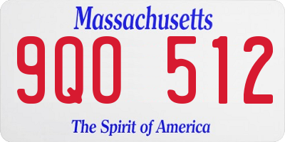 MA license plate 9QO512
