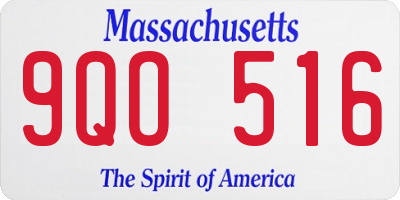 MA license plate 9QO516