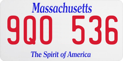 MA license plate 9QO536
