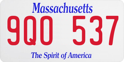 MA license plate 9QO537