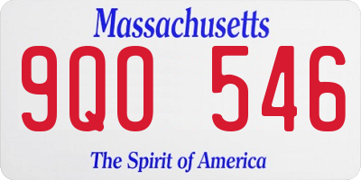 MA license plate 9QO546