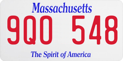 MA license plate 9QO548