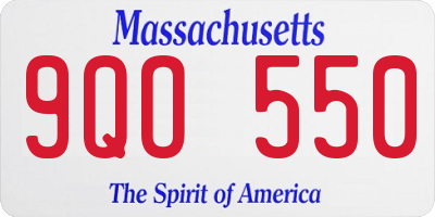 MA license plate 9QO550