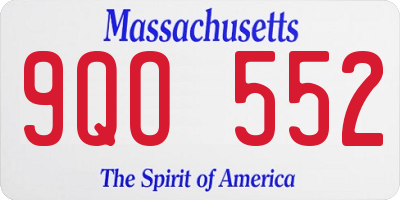 MA license plate 9QO552