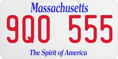 MA license plate 9QO555
