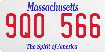 MA license plate 9QO566