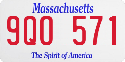 MA license plate 9QO571