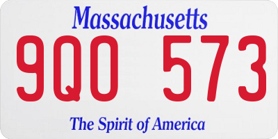 MA license plate 9QO573