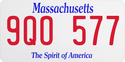 MA license plate 9QO577