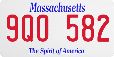 MA license plate 9QO582